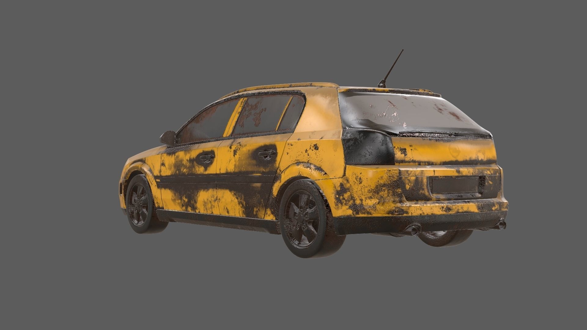 8k abandoned cars destroyed vehicles Low-poly 3D model_36