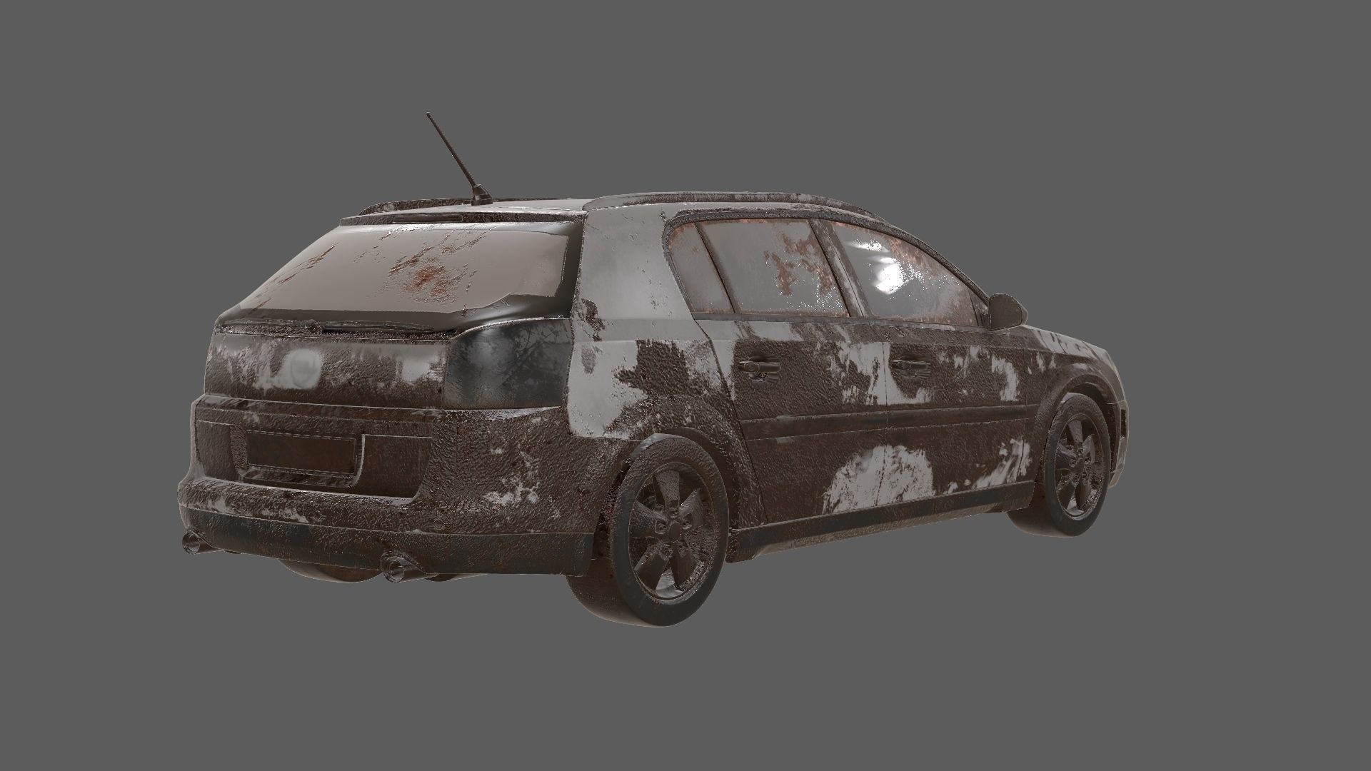 8k abandoned cars destroyed vehicles Low-poly 3D model_27