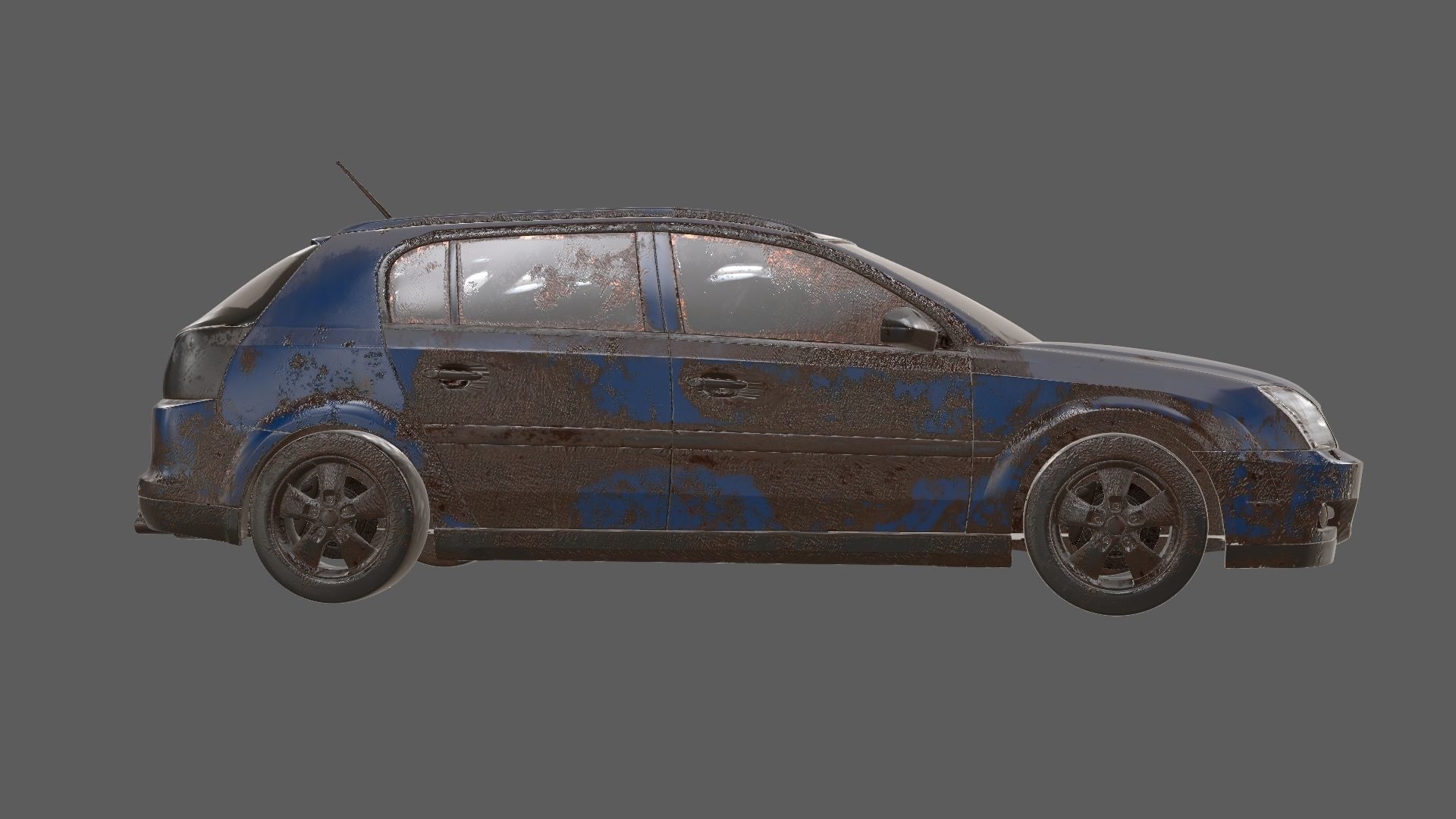 8k abandoned cars destroyed vehicles Low-poly 3D model_6