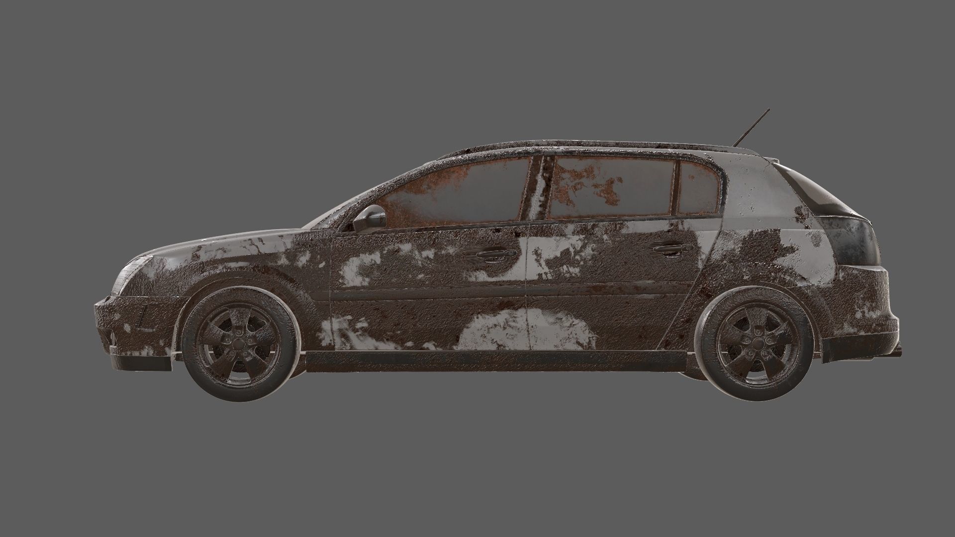 8k abandoned cars destroyed vehicles Low-poly 3D model_24