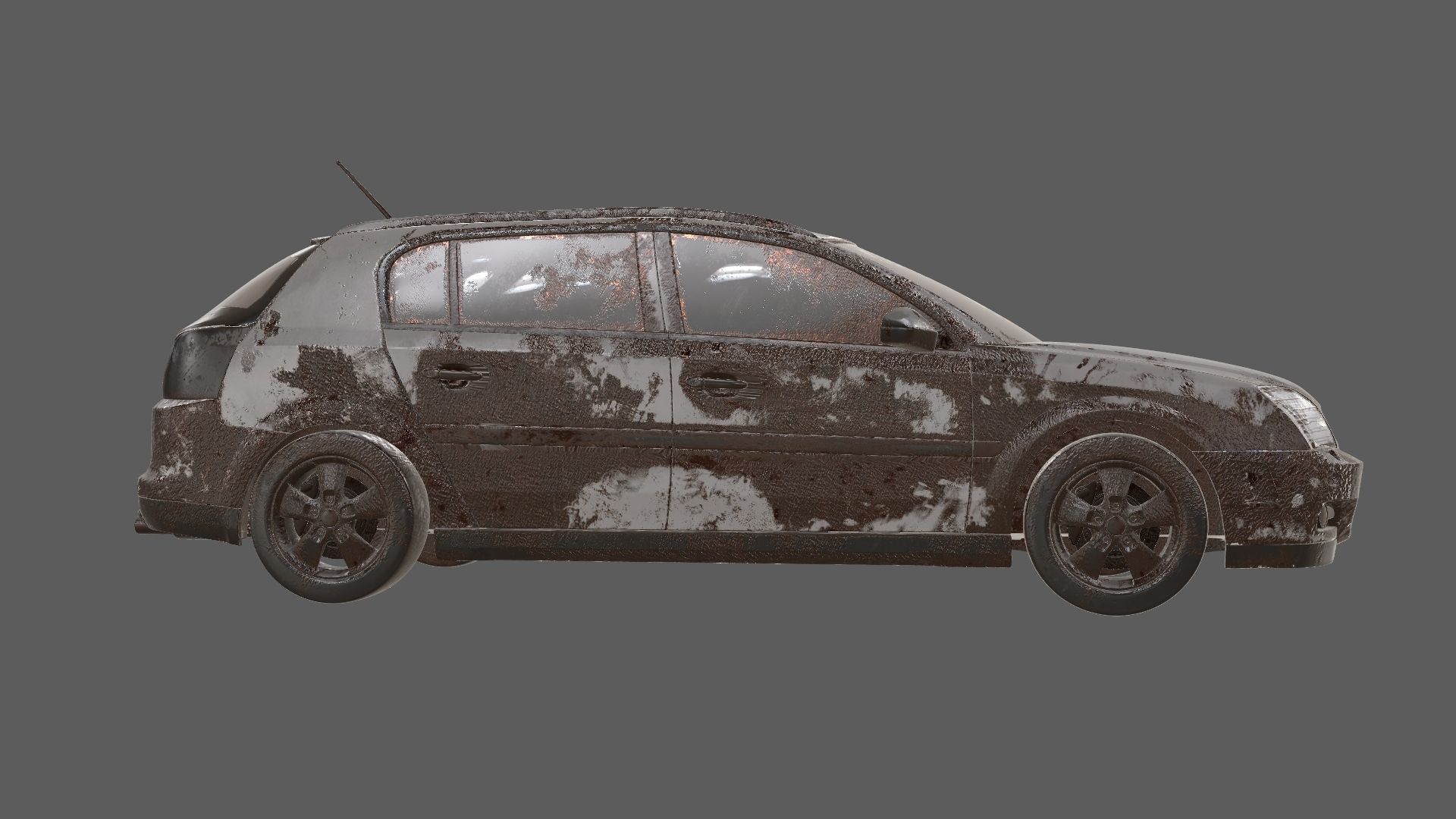 8k abandoned cars destroyed vehicles Low-poly 3D model_28