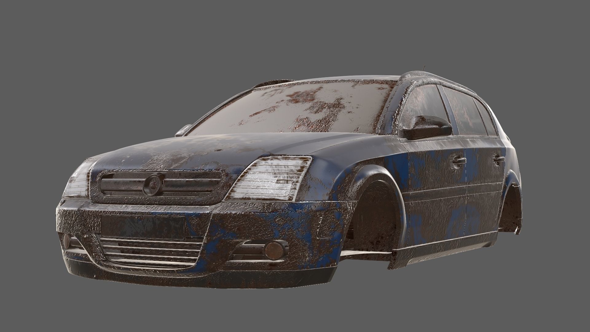 8k abandoned cars destroyed vehicles Low-poly 3D model_11