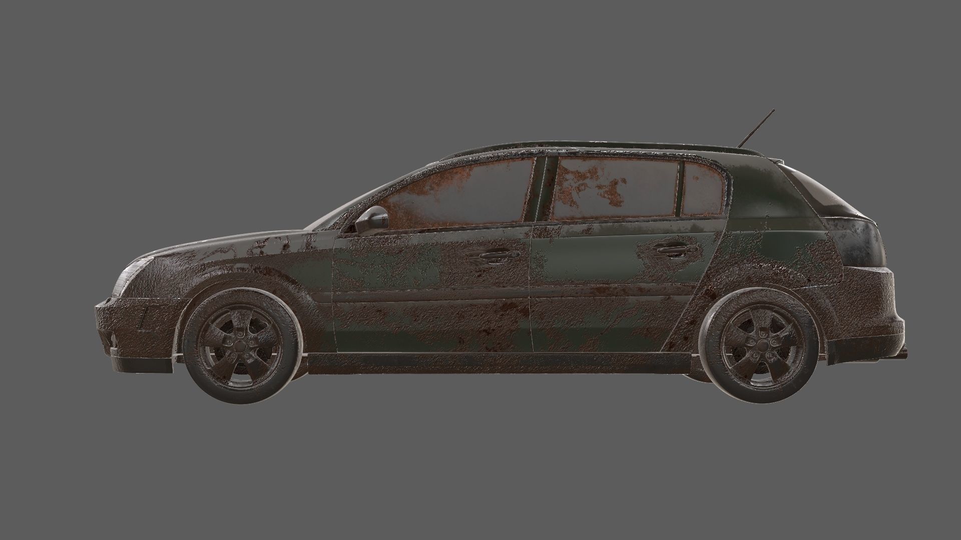 8k abandoned cars destroyed vehicles Low-poly 3D model_13