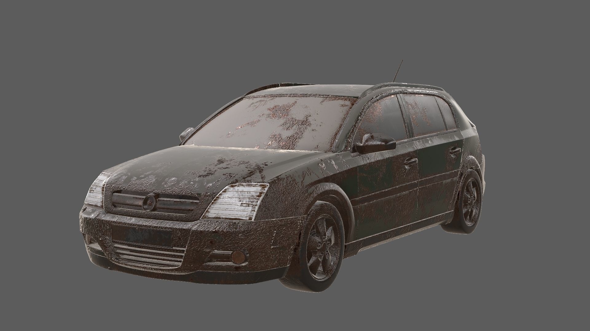 8k abandoned cars destroyed vehicles Low-poly 3D model_12