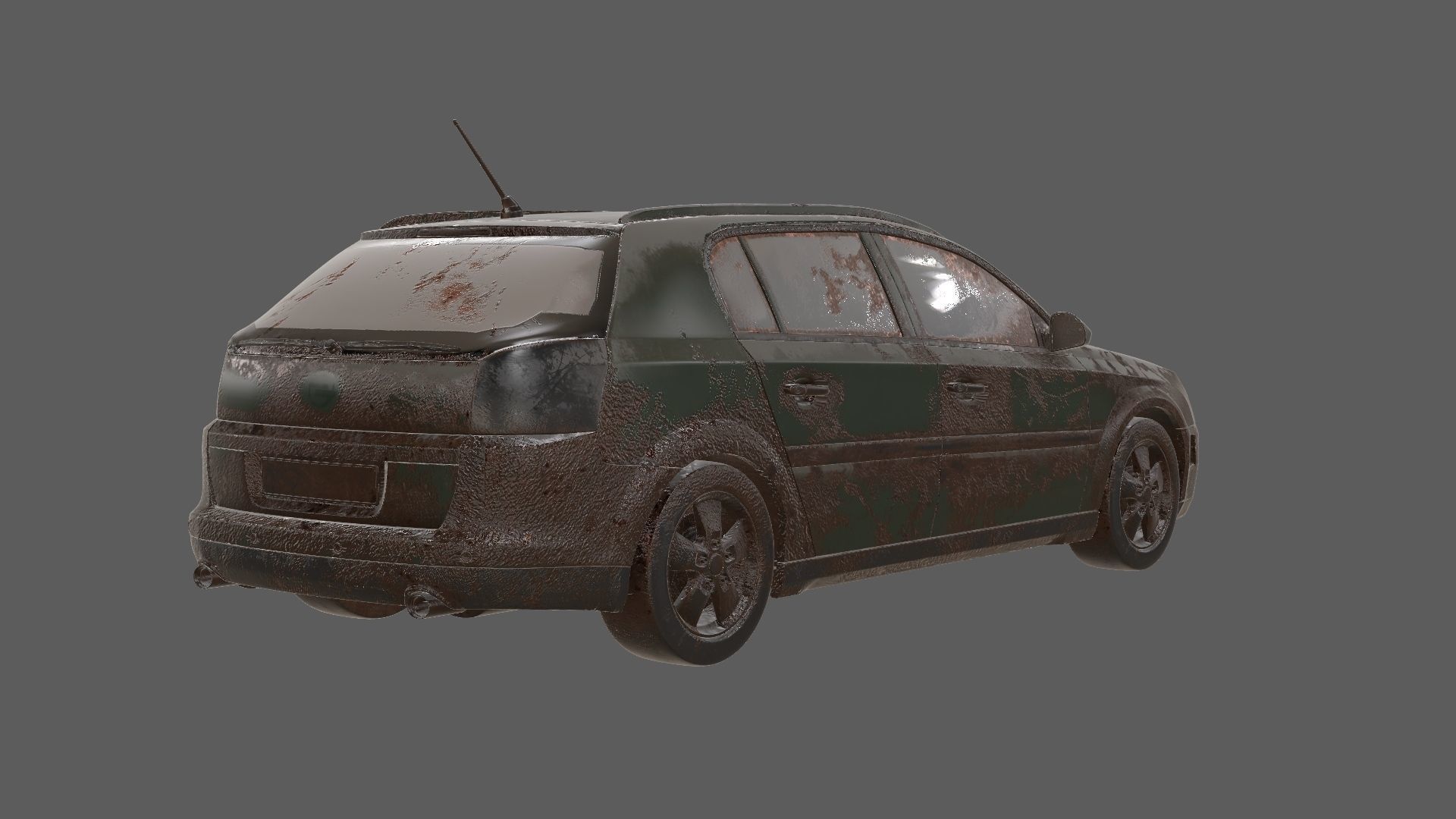 8k abandoned cars destroyed vehicles Low-poly 3D model_16