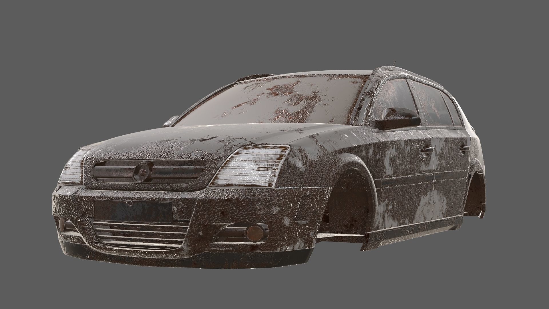 8k abandoned cars destroyed vehicles Low-poly 3D model_33