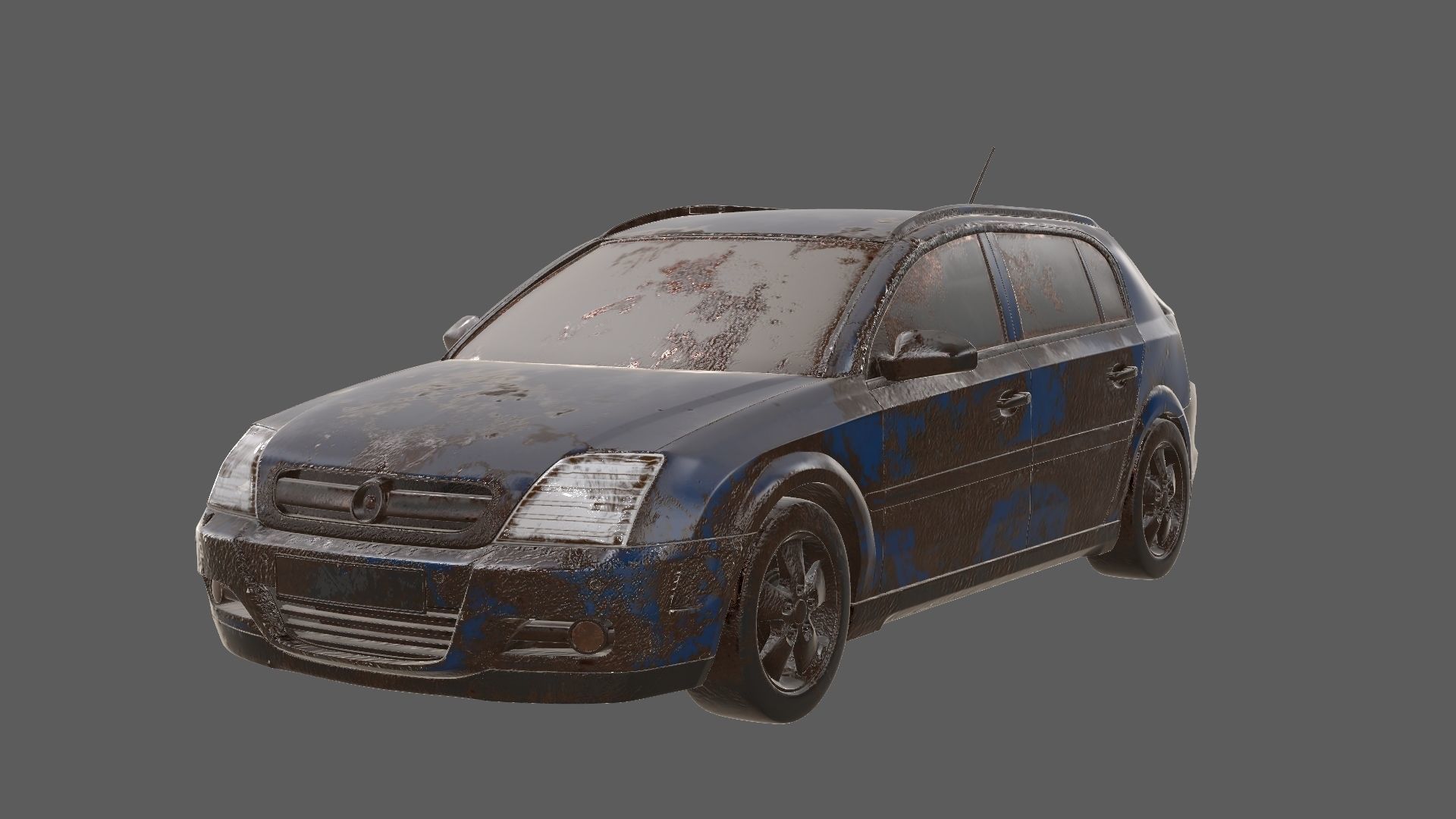 8k abandoned cars destroyed vehicles Low-poly 3D model_1
