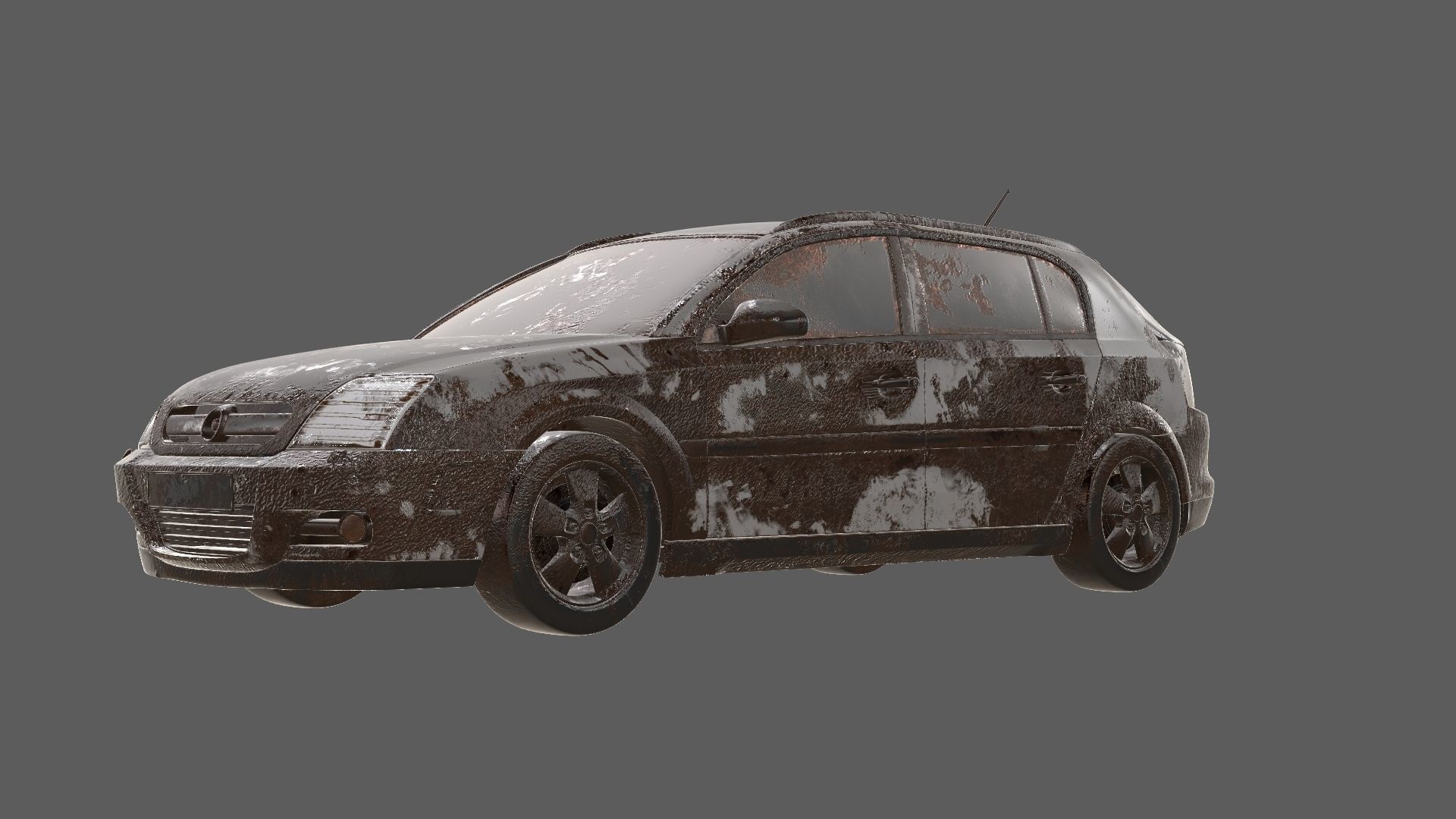 8k abandoned cars destroyed vehicles Low-poly 3D model_31