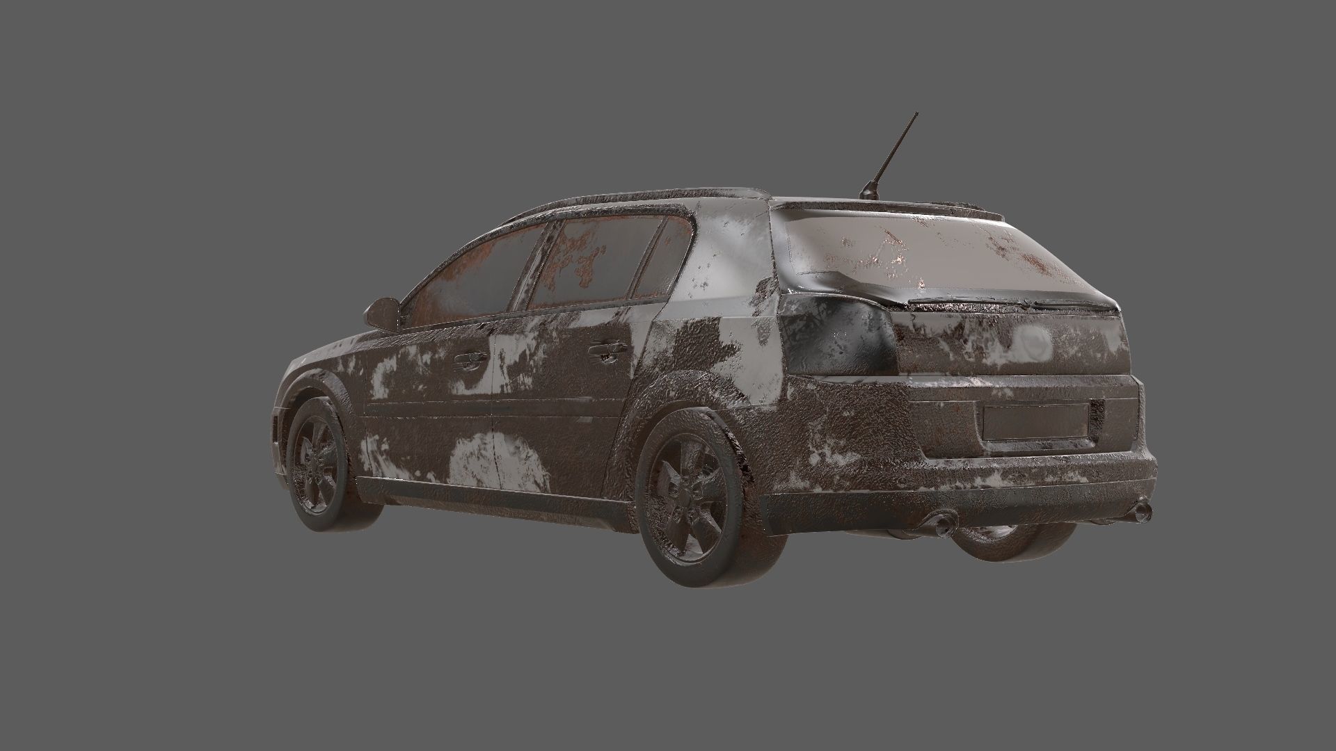 8k abandoned cars destroyed vehicles Low-poly 3D model_25