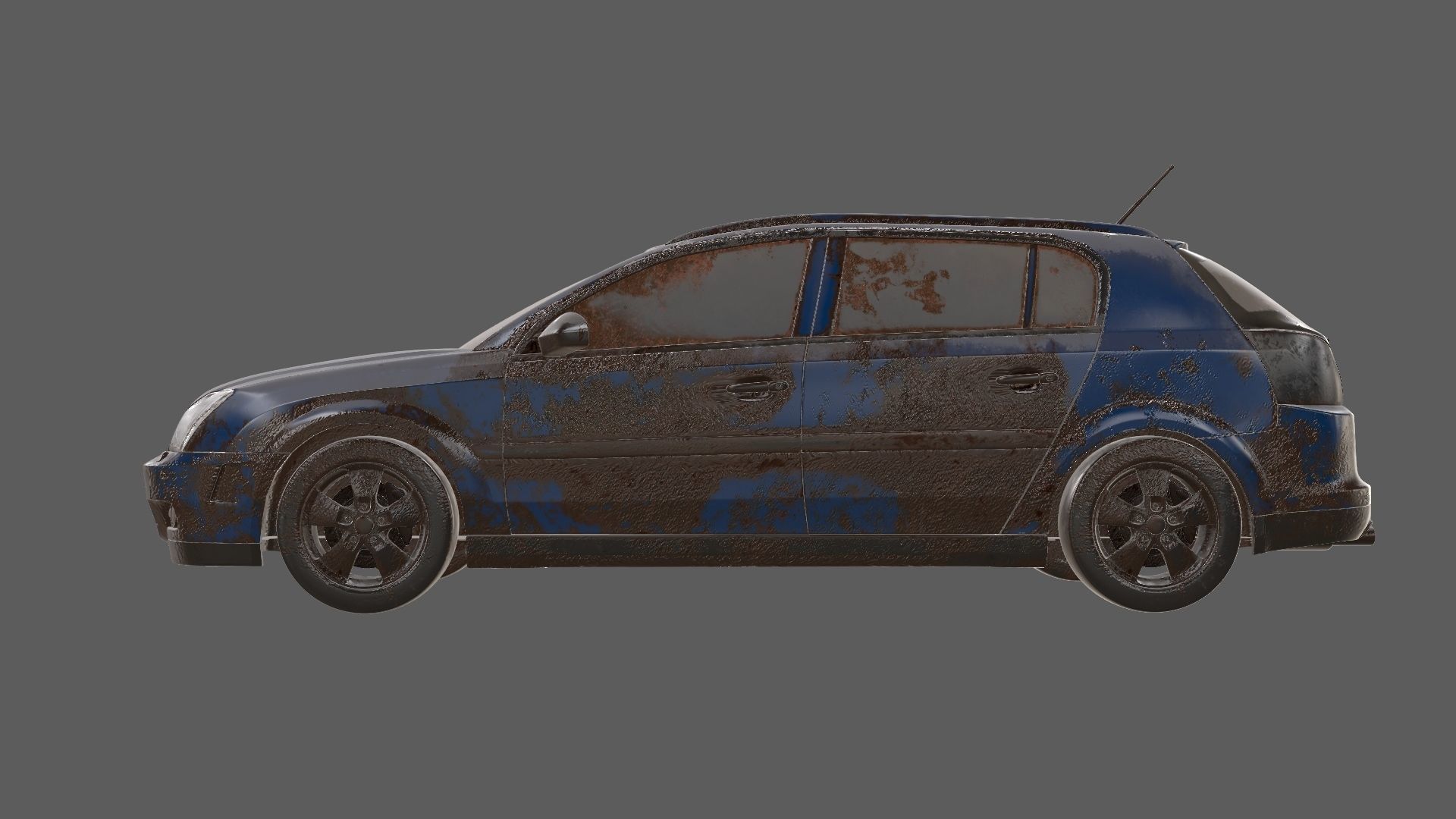 8k abandoned cars destroyed vehicles Low-poly 3D model_2