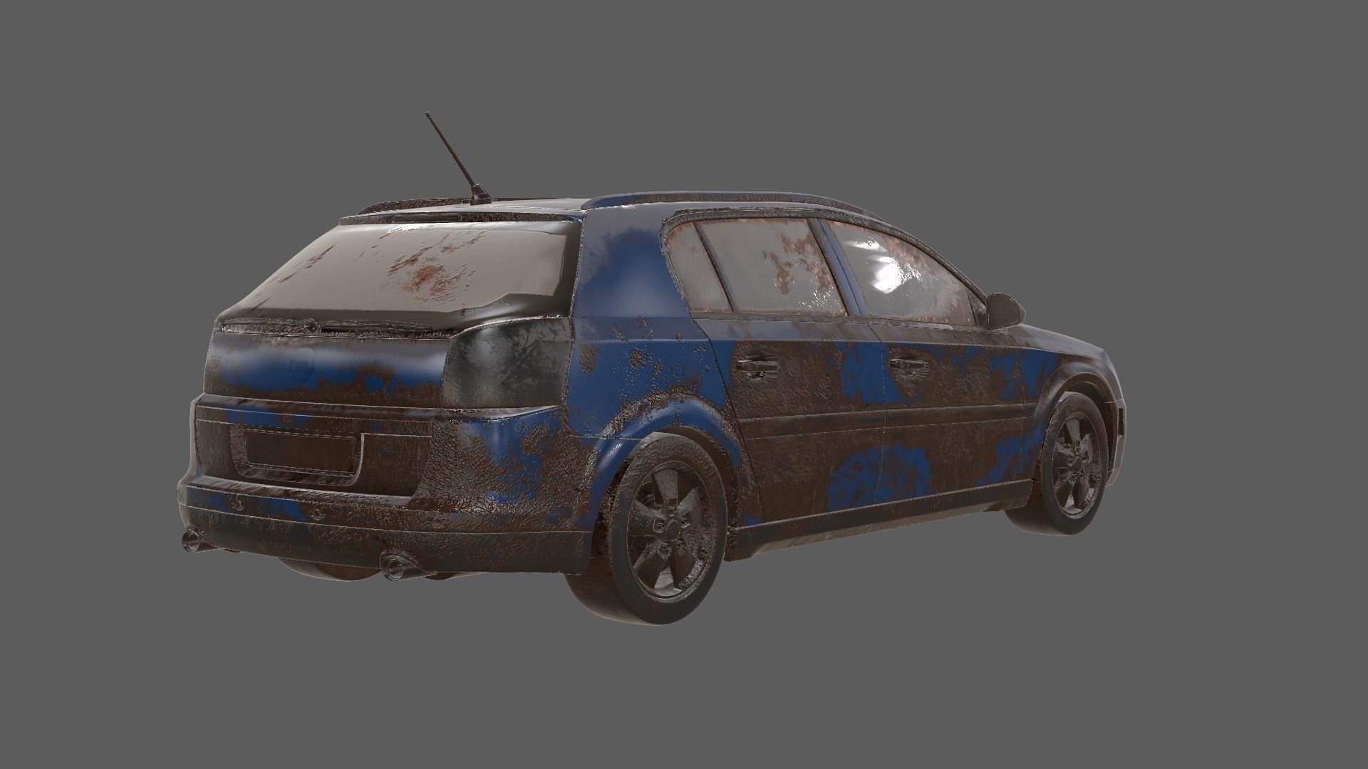 8k abandoned cars destroyed vehicles Low-poly 3D model_5