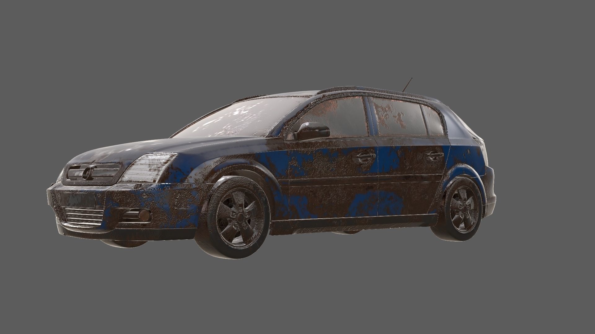 8k abandoned cars destroyed vehicles Low-poly 3D model_9