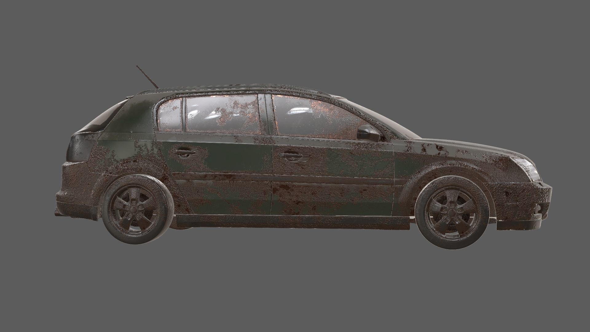 8k abandoned cars destroyed vehicles Low-poly 3D model_17