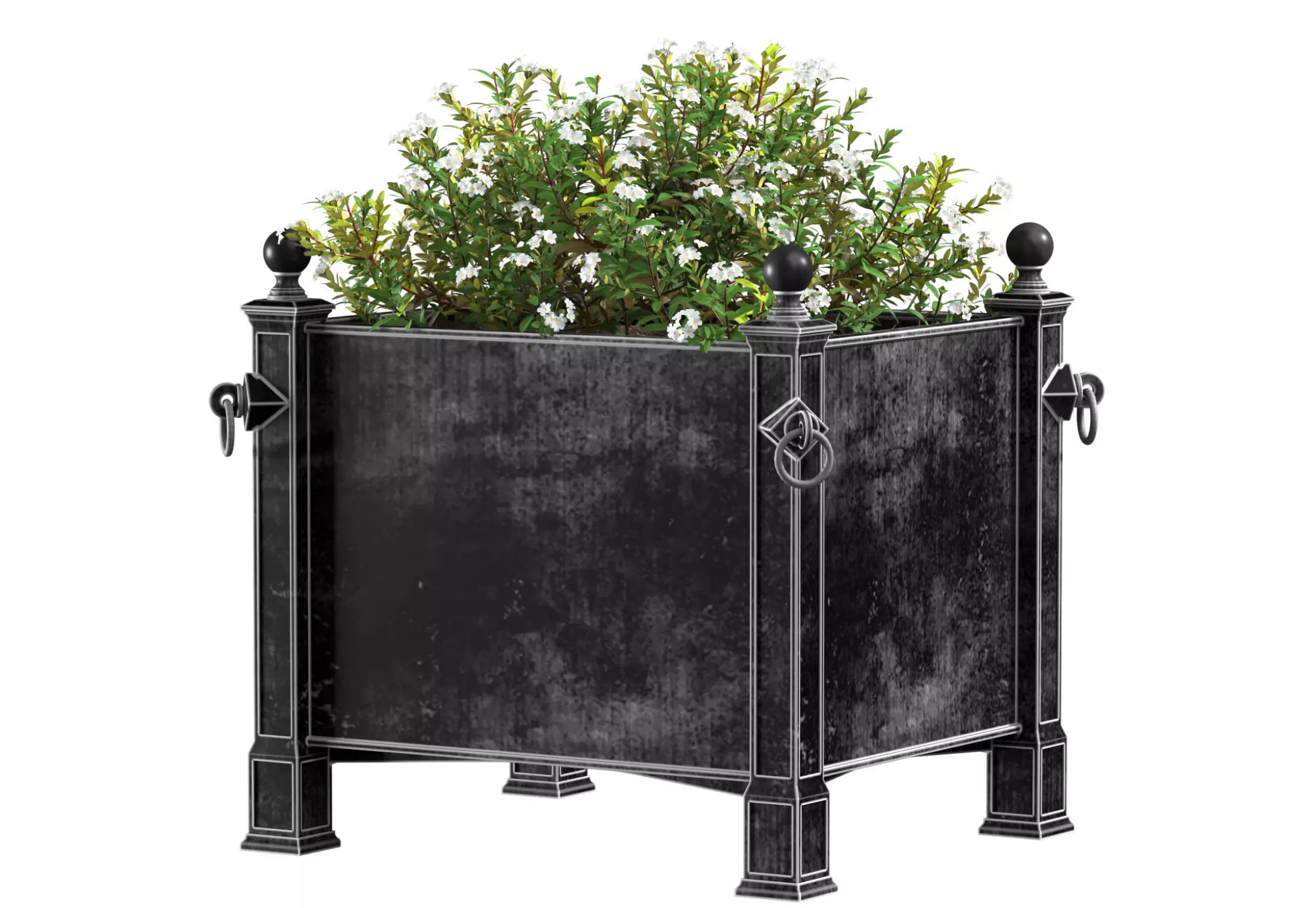 Flowers in the garden planter Restoration Hardware ArtDeco 3D model_0