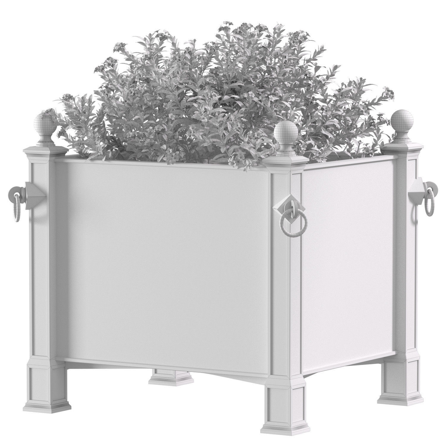 Flowers in the garden planter Restoration Hardware ArtDeco 3D model_2