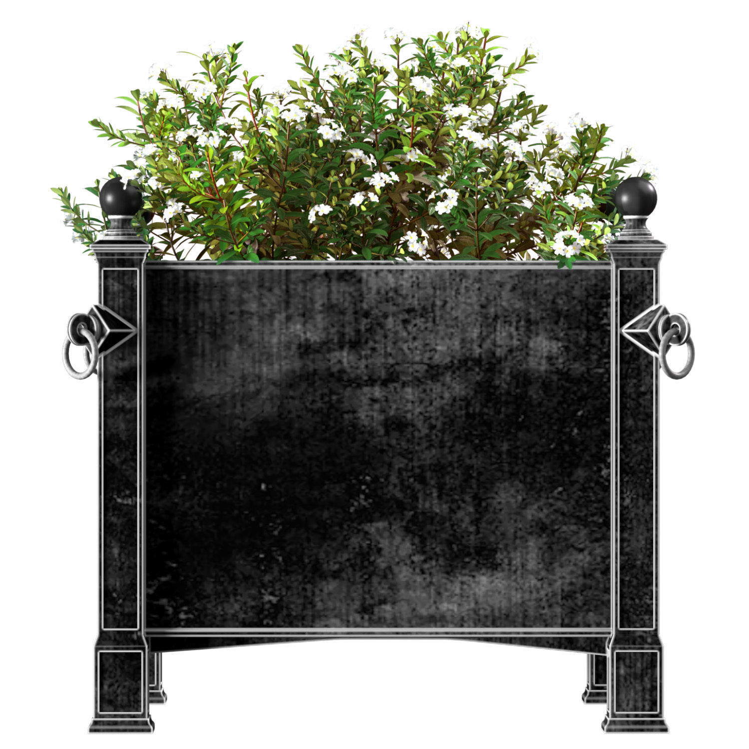 Flowers in the garden planter Restoration Hardware ArtDeco 3D model_1