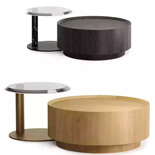 Set of 2 Round Nesting Coffee Table Set