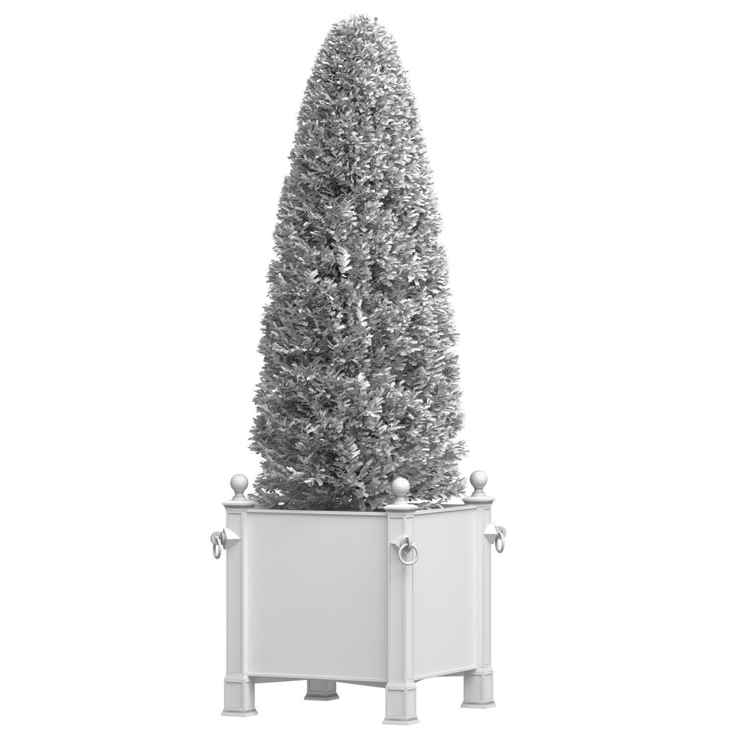 Decorative tree in garden planter RH ArtDeco Front Patio  3D model_2