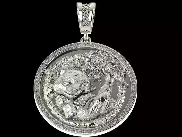 Baby Tiger Pendant  3D-Printable Ornamental Jewelry Design 3D print model