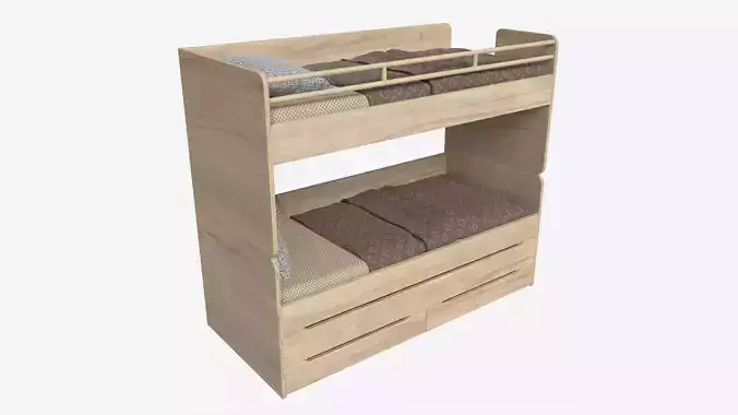 Bunk Bed for Children with Storage 3D model