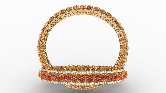 Elegance Redefined Diamond Woman 3D Bangle 3D print model