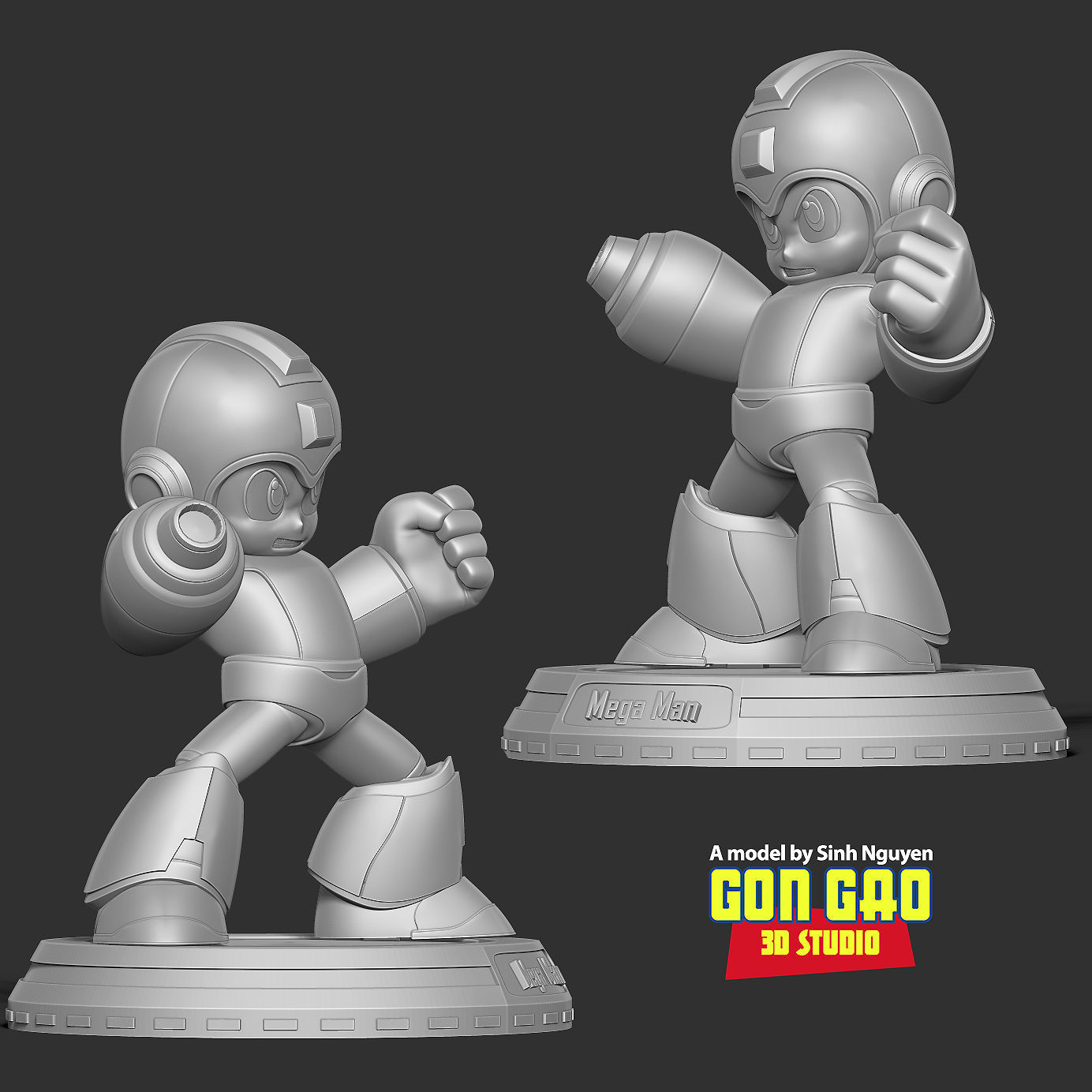 Angry Mega Man 3D print model_3
