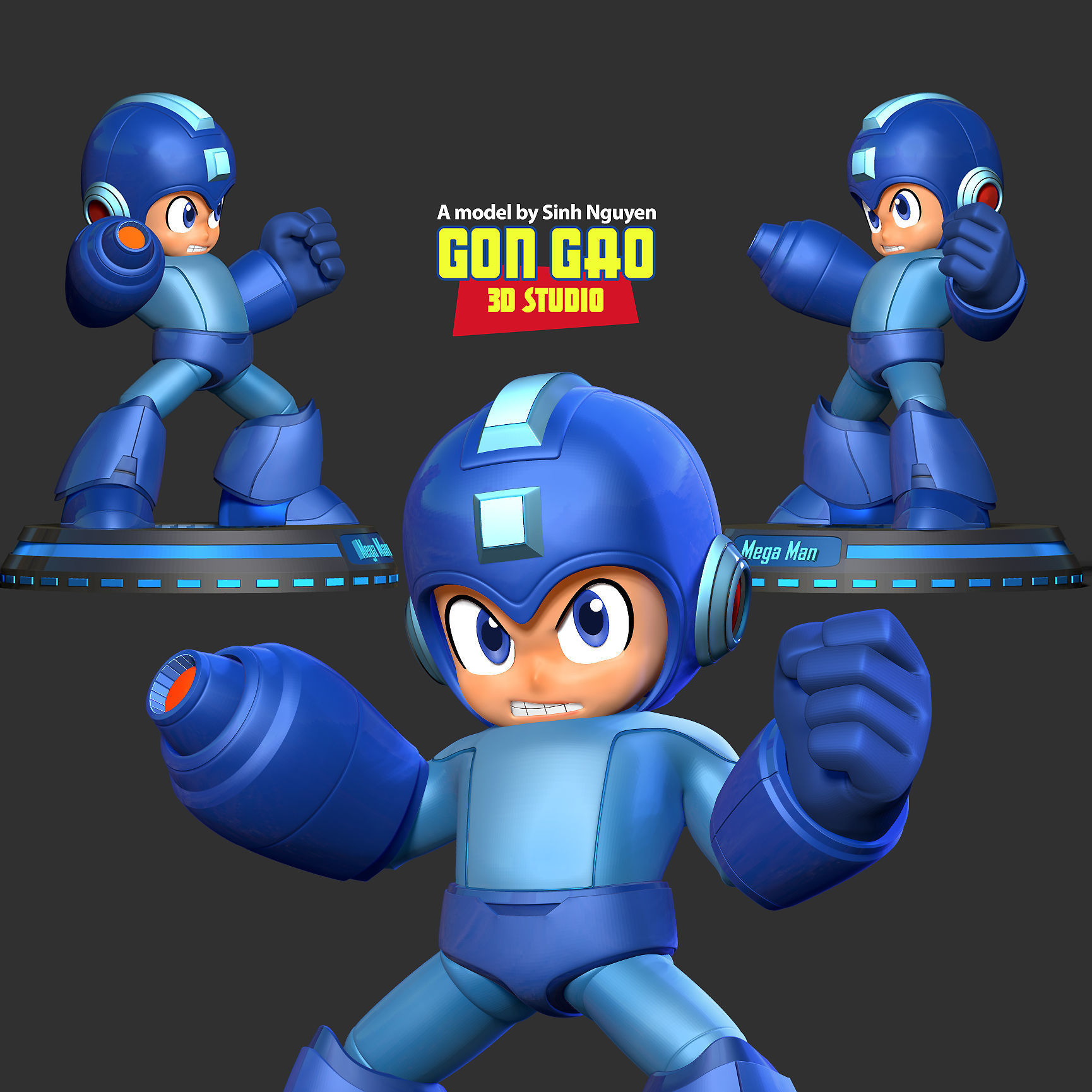 Angry Mega Man 3D print model_1