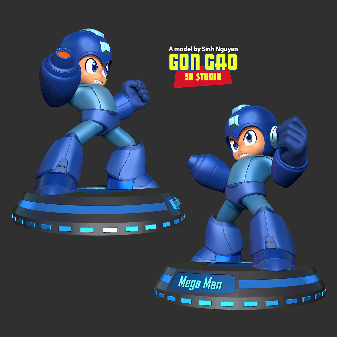 Angry Mega Man 3D print model_4