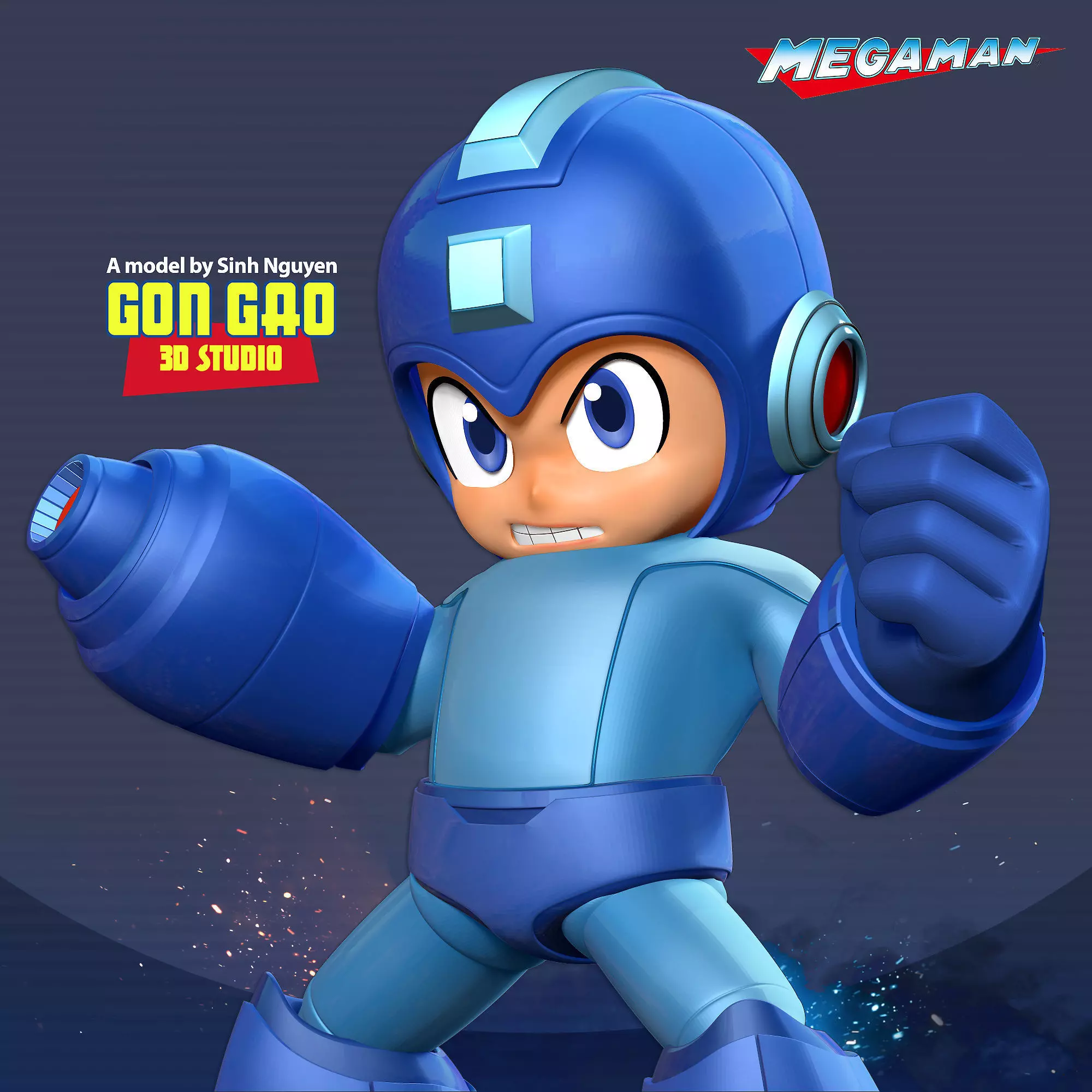 Angry Mega Man 3D print model_0