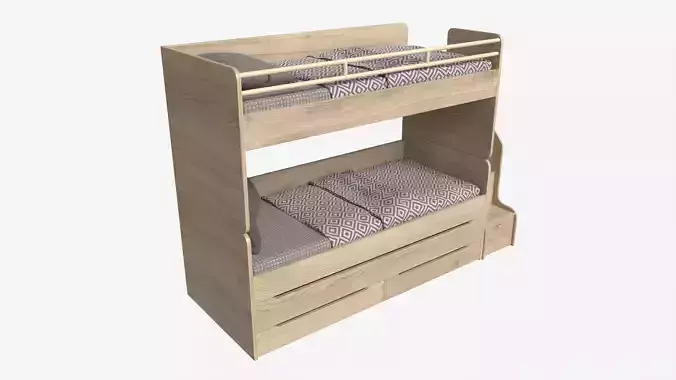 Bunk Bed for Children with Storage and Boxes