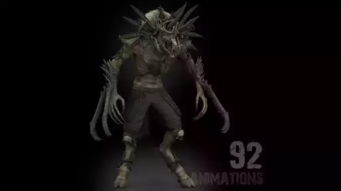Ashengorn Beast Rigged Game Ready Low-poly 3D model
