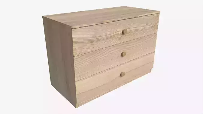 Large Children 3-drawer Dresser 3D model