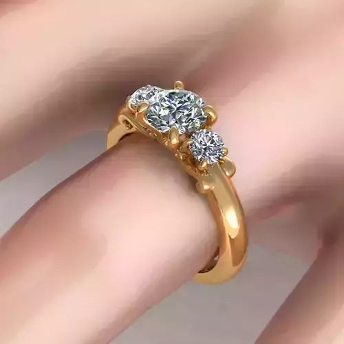 Three Stone Engagement Ring