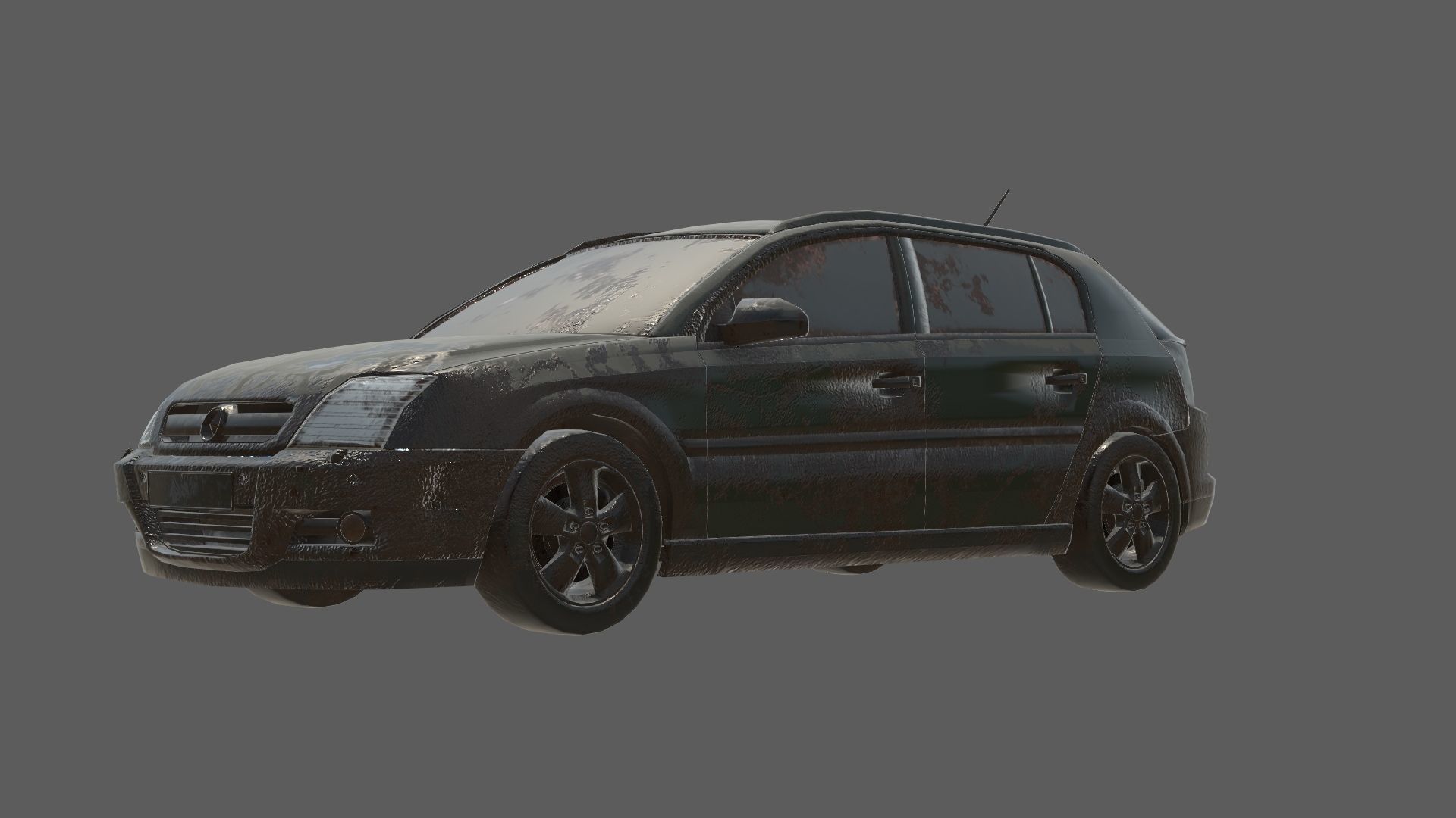 abandoned cars destroyed vehicles Low-poly 3D model_20