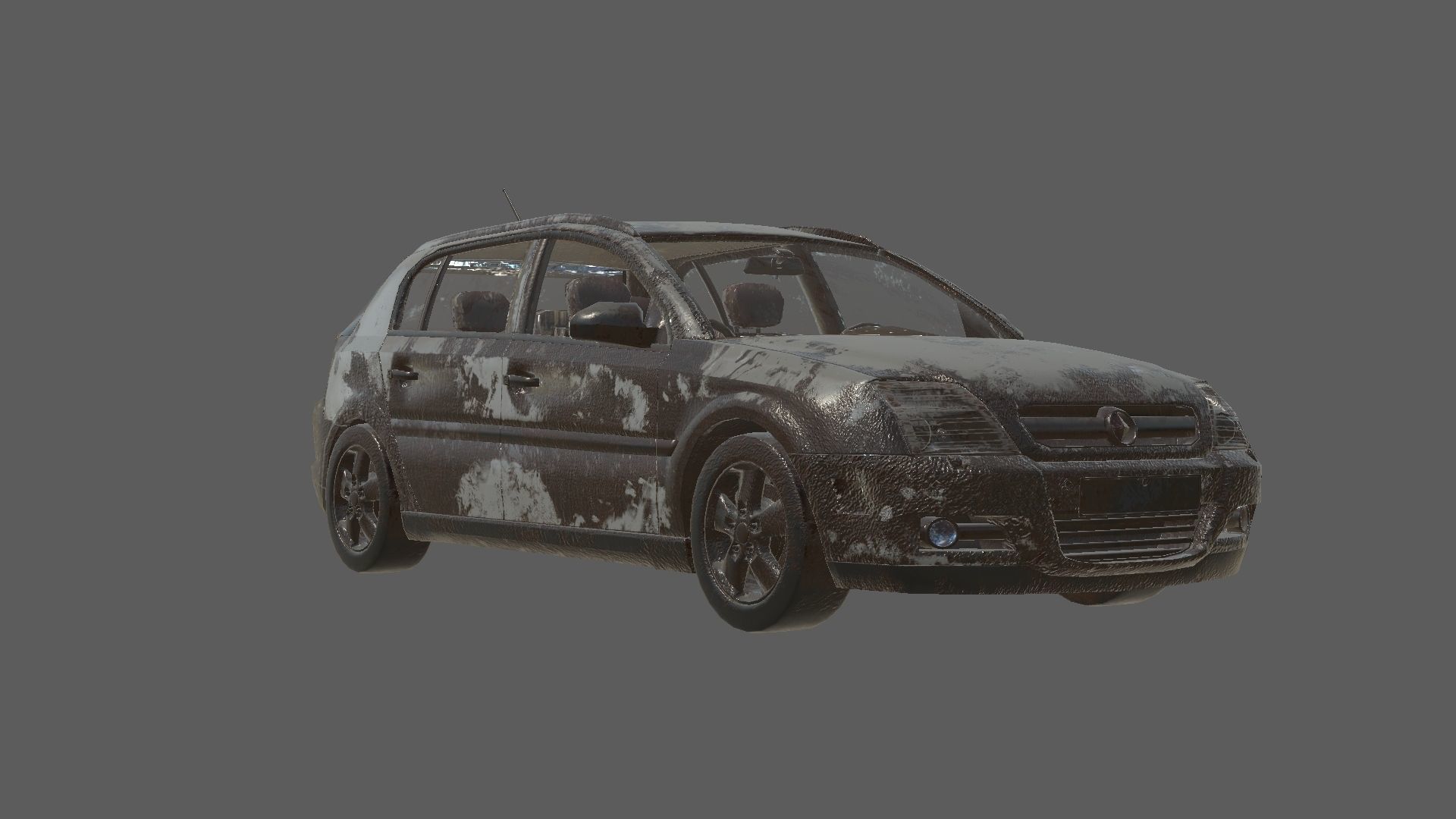abandoned cars destroyed vehicles Low-poly 3D model_29