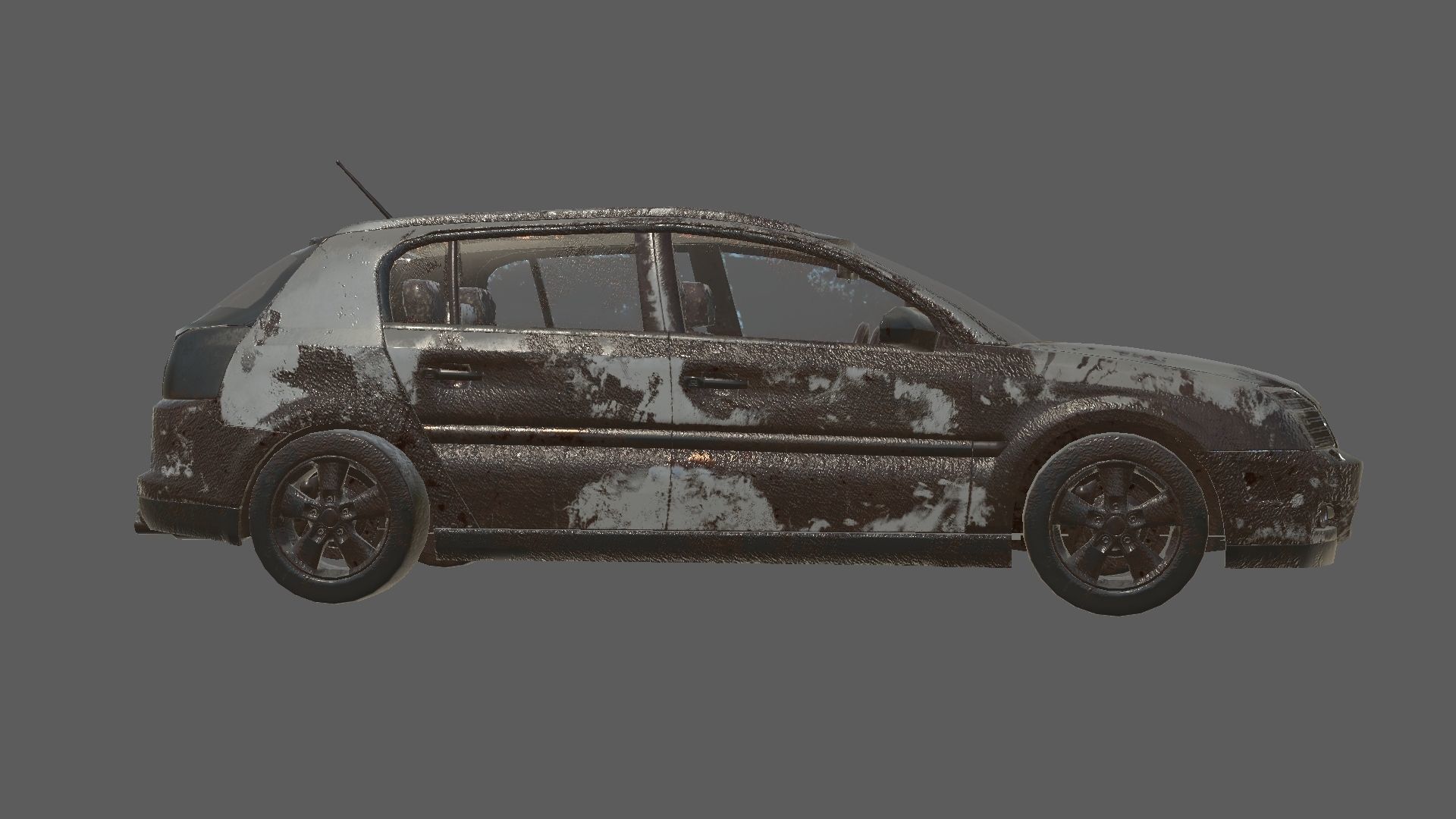 abandoned cars destroyed vehicles Low-poly 3D model_28