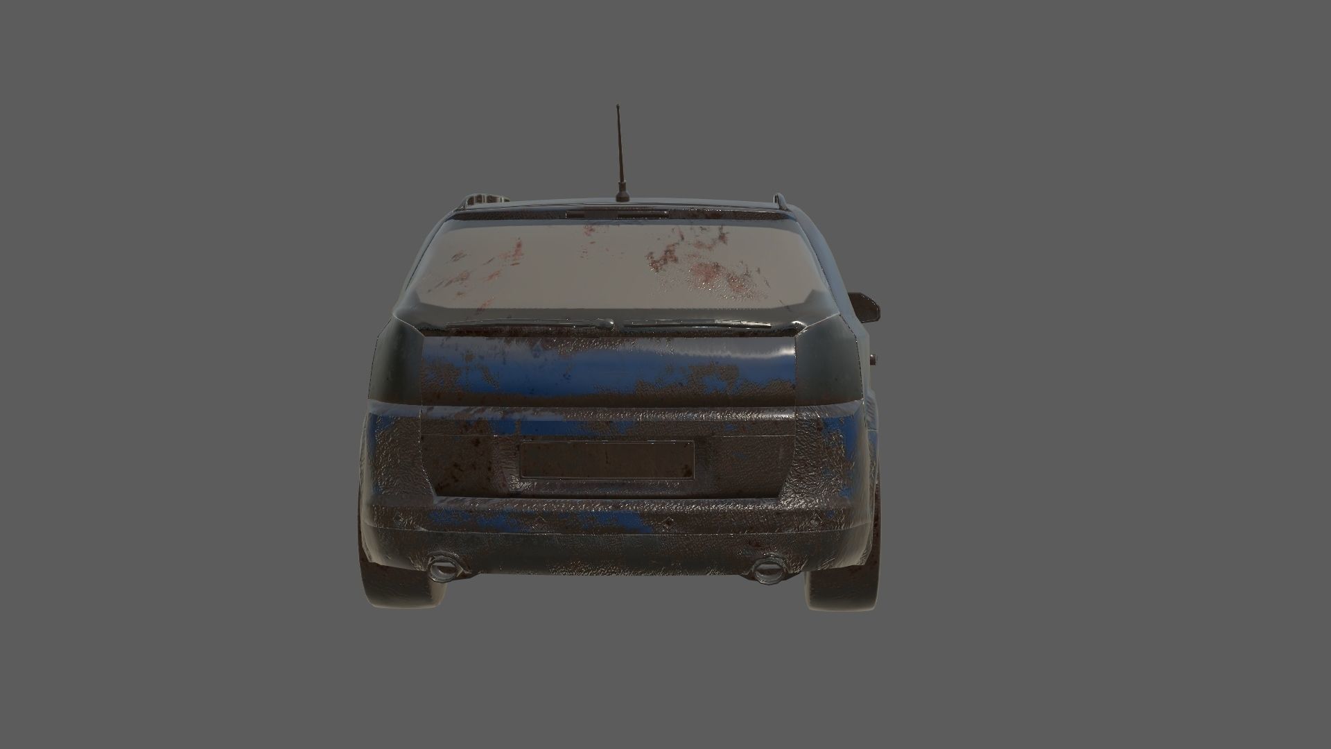 abandoned cars destroyed vehicles Low-poly 3D model_4