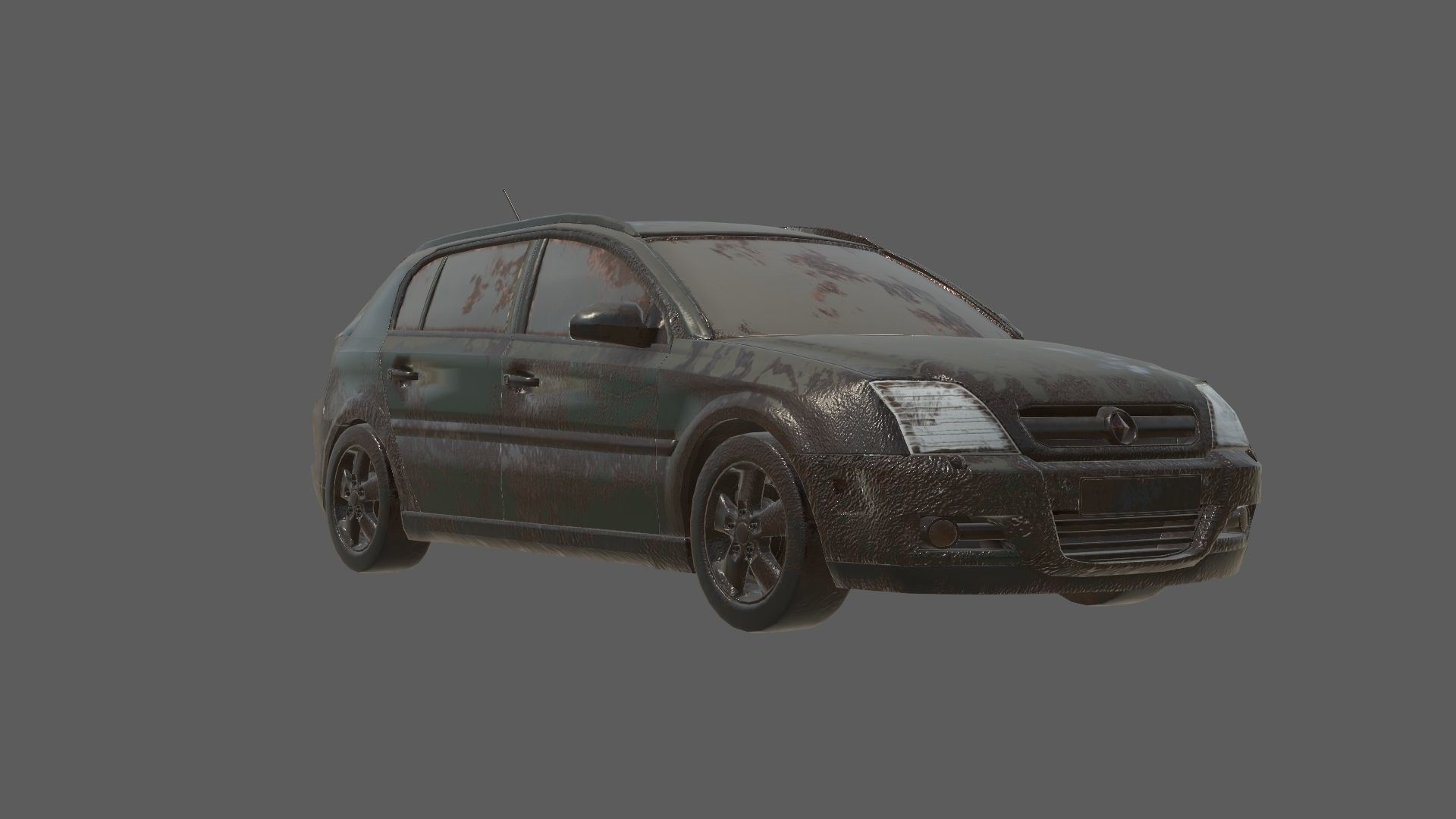 abandoned cars destroyed vehicles Low-poly 3D model_18