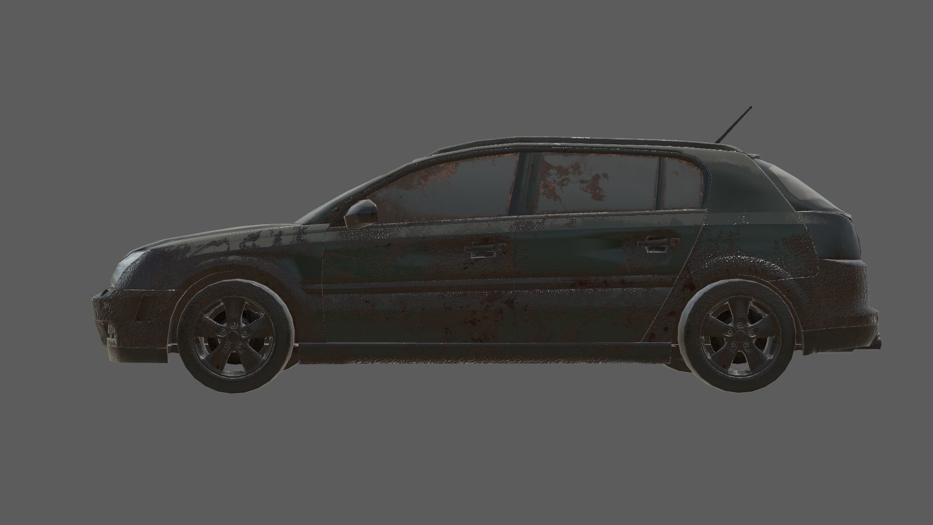 abandoned cars destroyed vehicles Low-poly 3D model_13