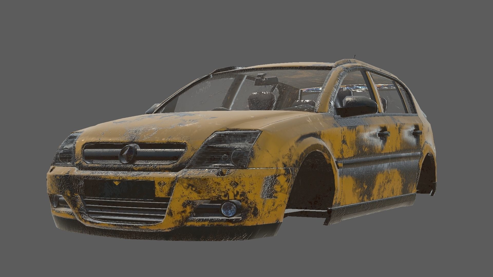 abandoned cars destroyed vehicles Low-poly 3D model_45