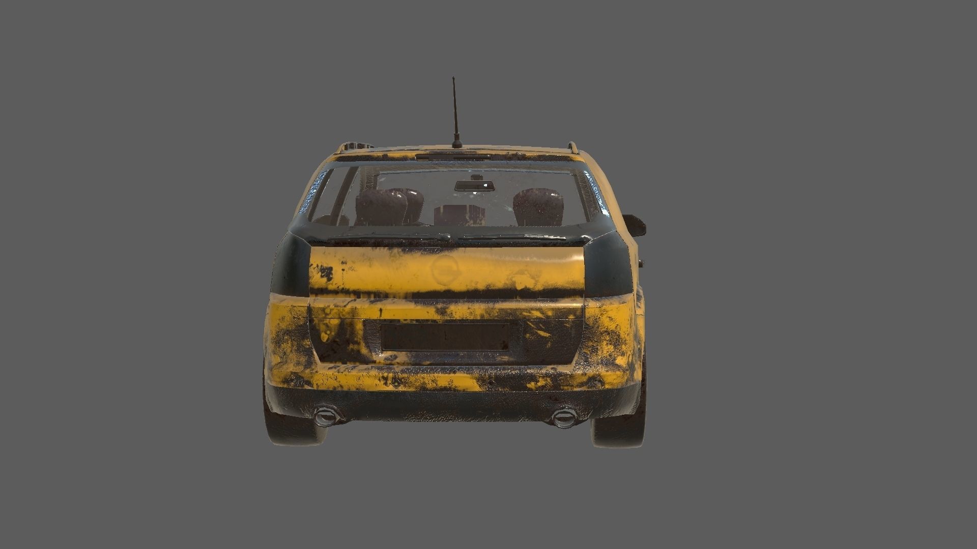 abandoned cars destroyed vehicles Low-poly 3D model_38