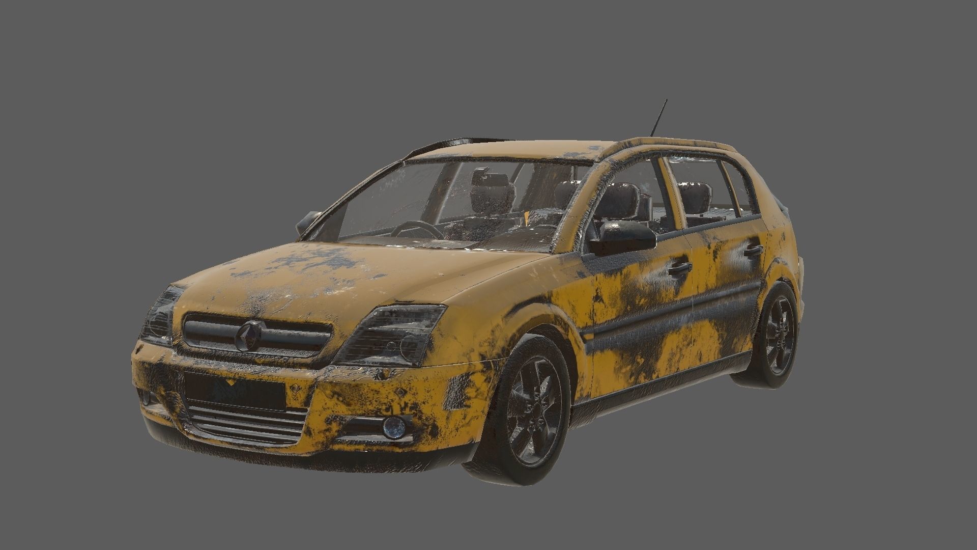 abandoned cars destroyed vehicles Low-poly 3D model_35