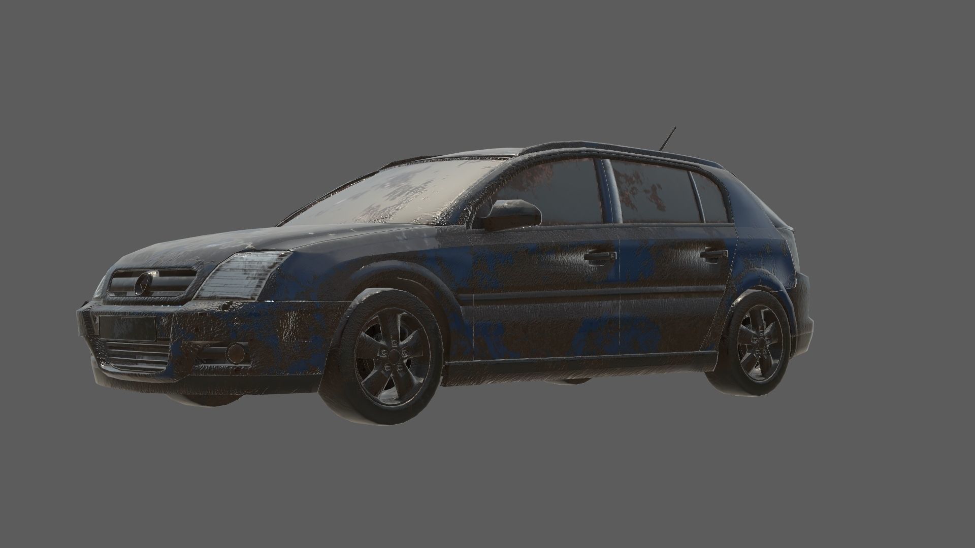 abandoned cars destroyed vehicles Low-poly 3D model_9