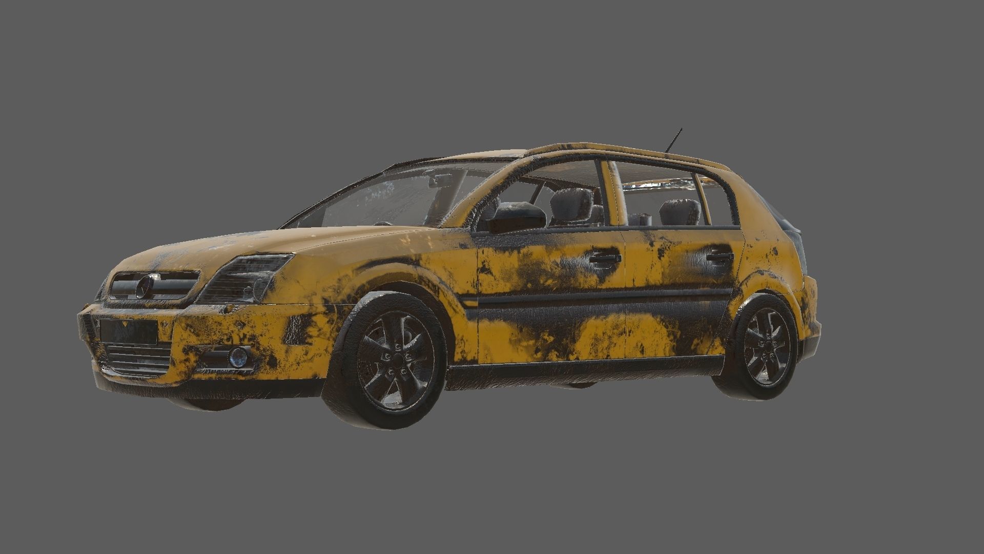 abandoned cars destroyed vehicles Low-poly 3D model_43