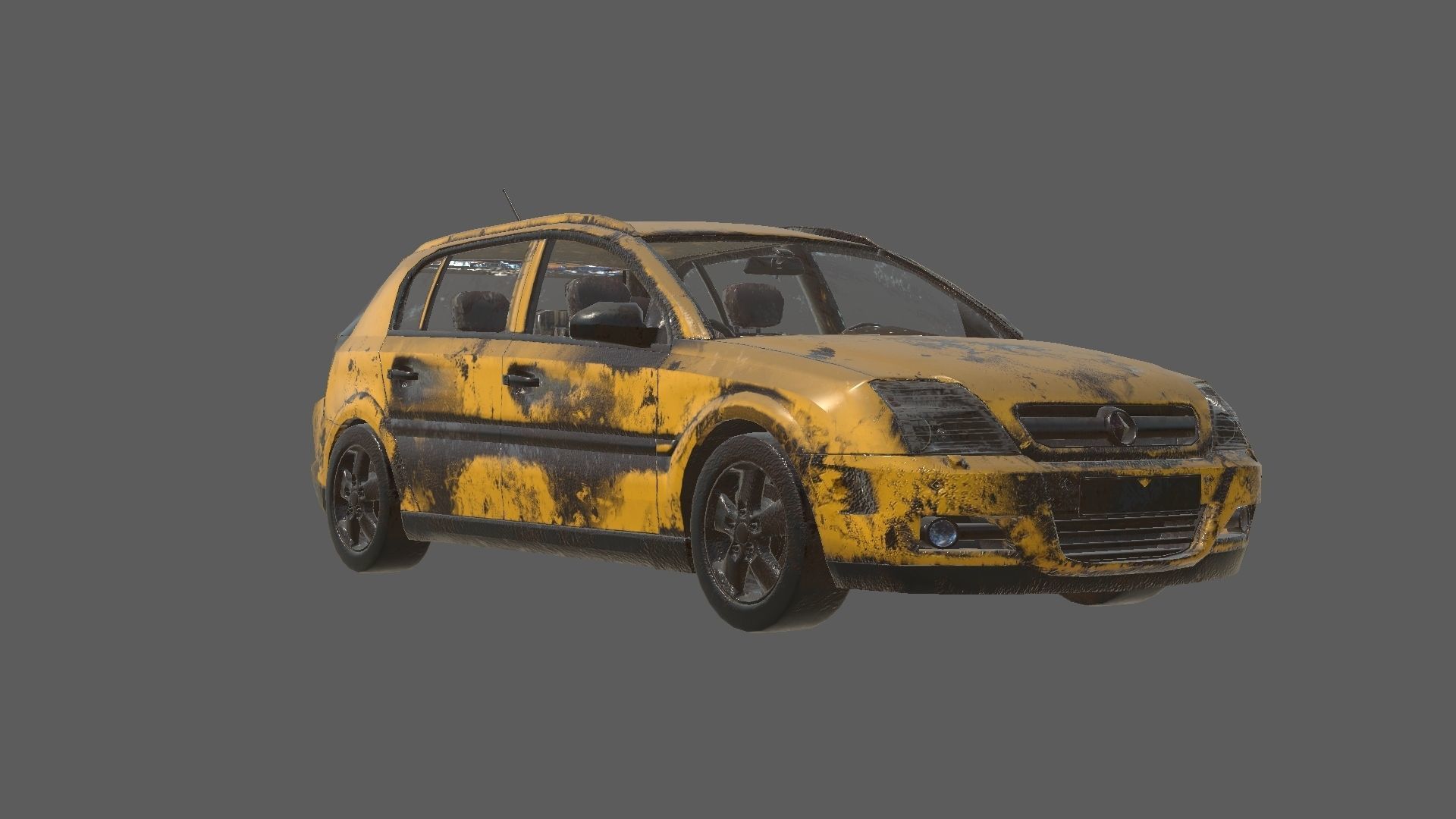 abandoned cars destroyed vehicles Low-poly 3D model_41