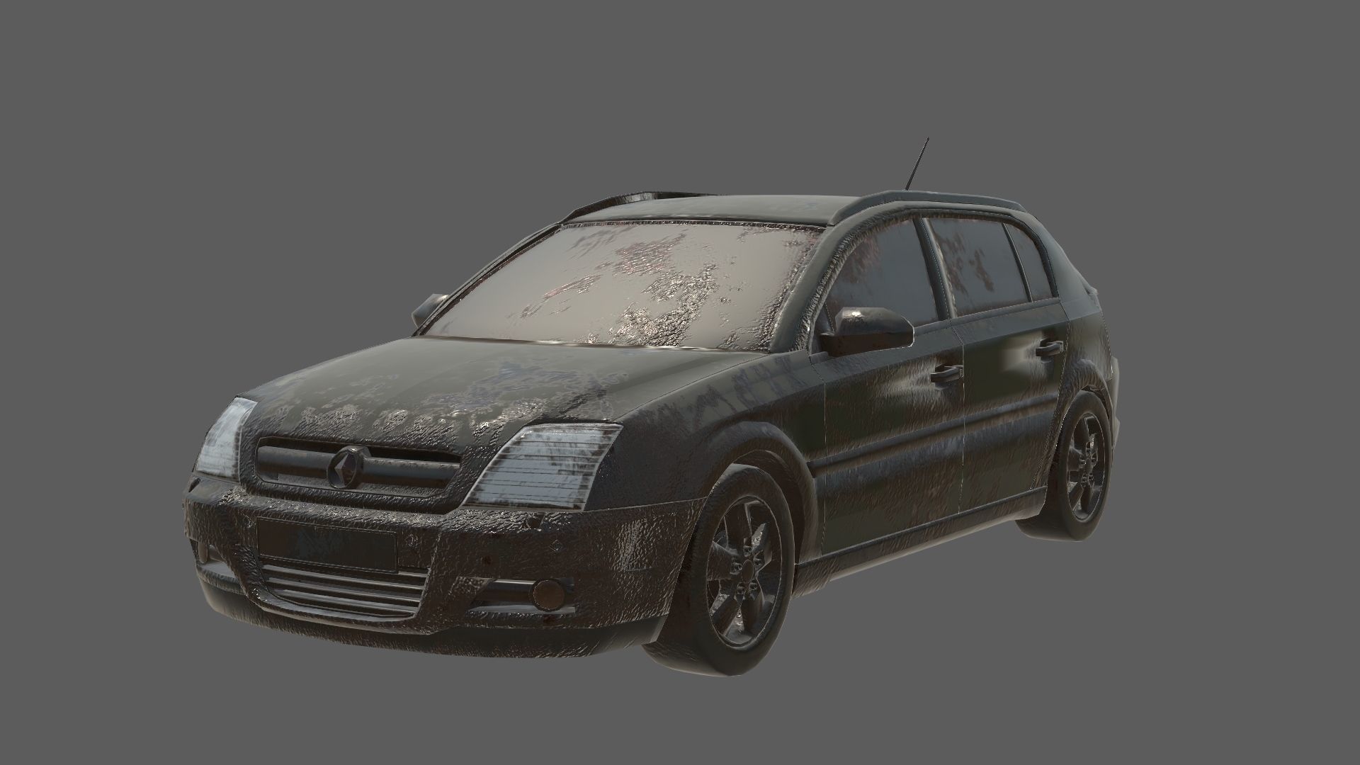 abandoned cars destroyed vehicles Low-poly 3D model_12