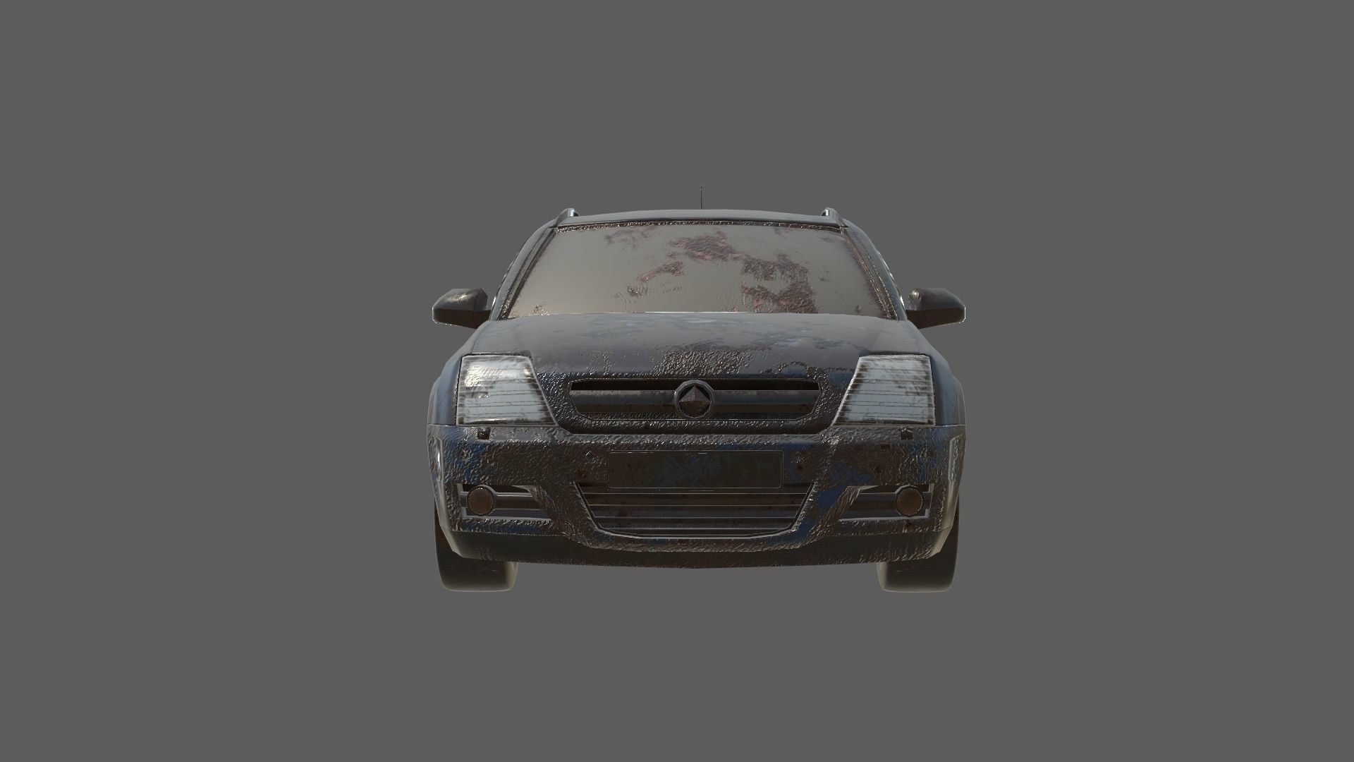 abandoned cars destroyed vehicles Low-poly 3D model_8