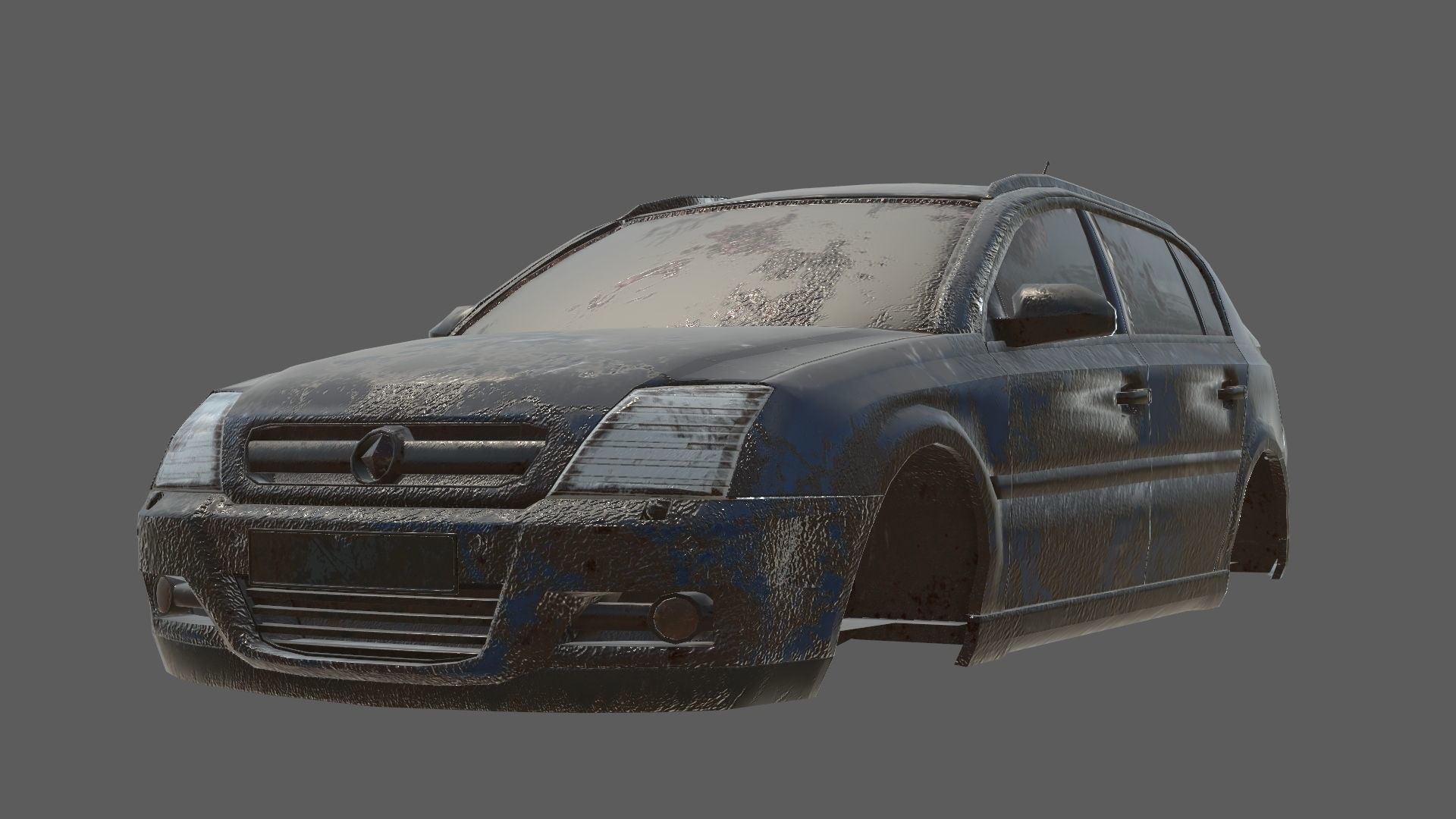 abandoned cars destroyed vehicles Low-poly 3D model_11