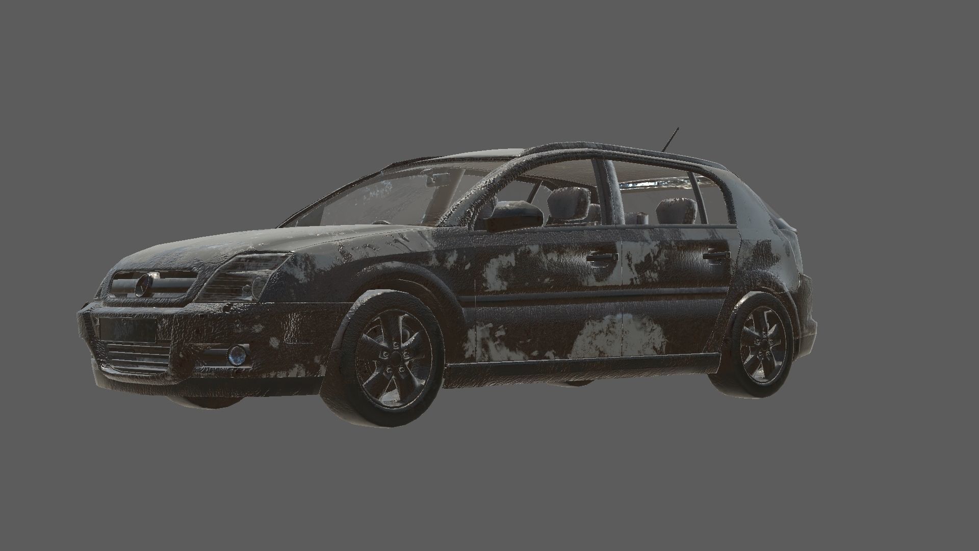 abandoned cars destroyed vehicles Low-poly 3D model_31