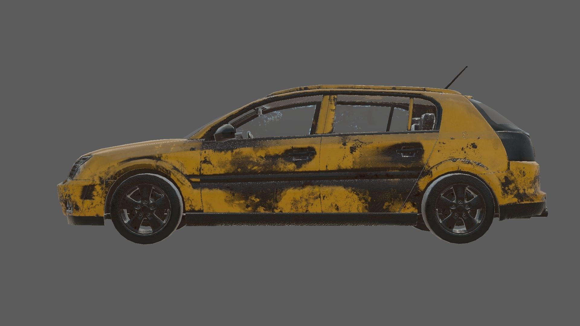 abandoned cars destroyed vehicles Low-poly 3D model_36